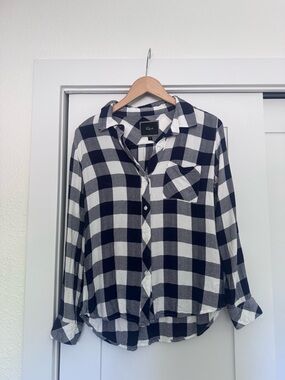 Rails Navy & White Buffalo Plaid Button-Down Shirt